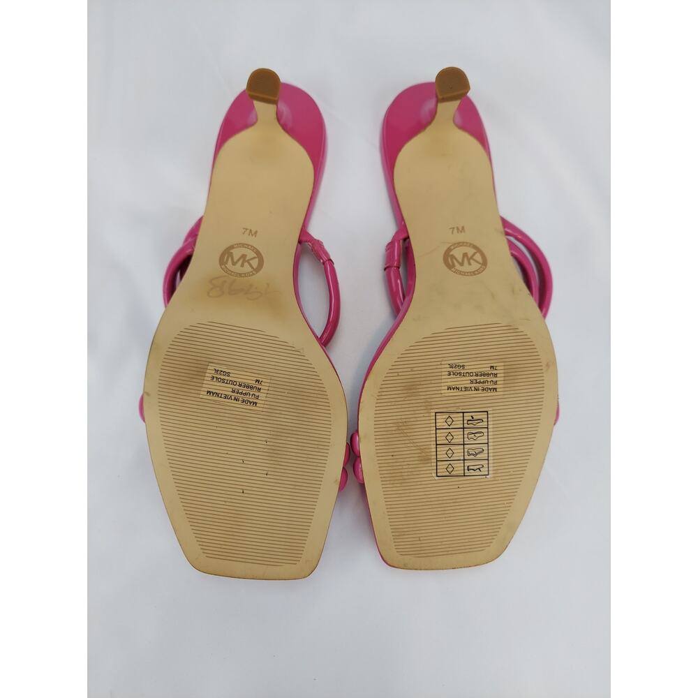 Michael Kors Celia Patent Kitten Pink Mean Girls Sandal Heels Women's Size 7 - Picture 7 of 8